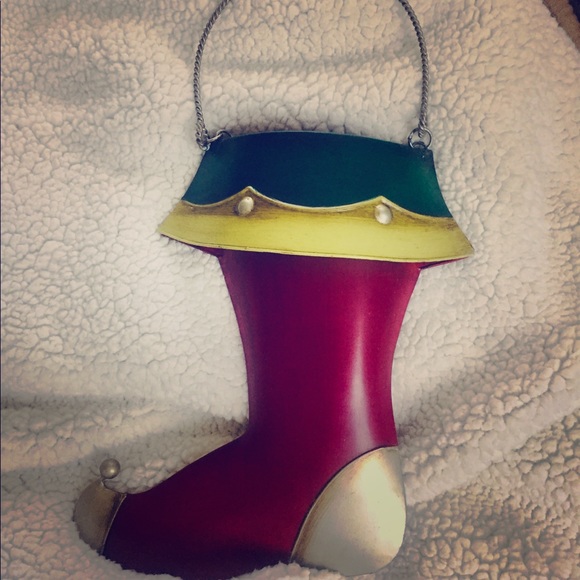 Southern Living At Home Other - SLAH Holiday Door Bucket Tin Santa Stocking EUC